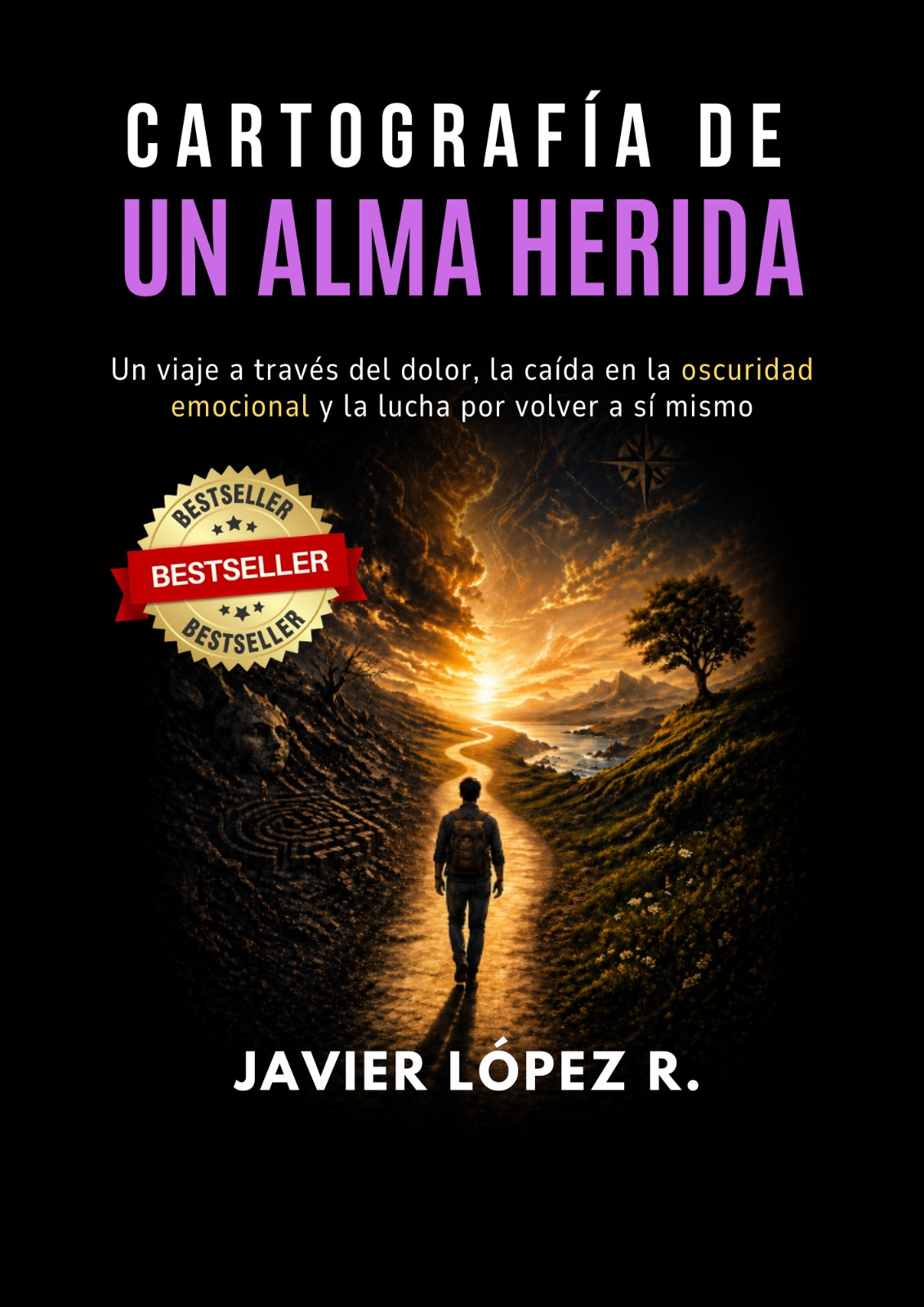 Portada de Cartografía de un alma herida, de Javier López R.